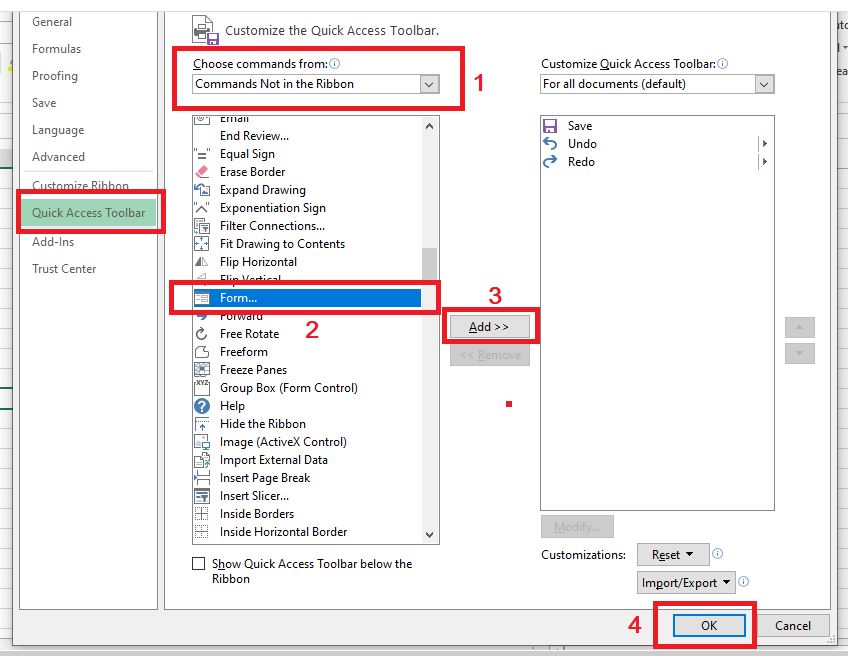 Cara Menambarkan Tool Form Input di Excel