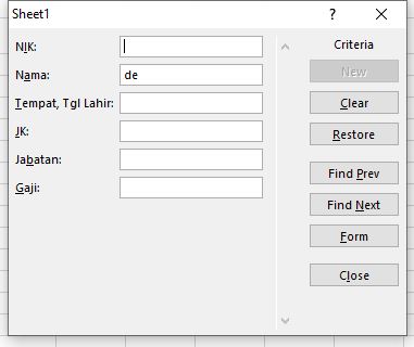mencari data di tabel secara otomatis