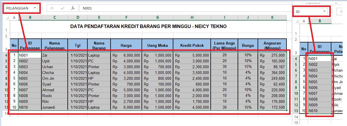 Mengambil data dari sheet lain di excel