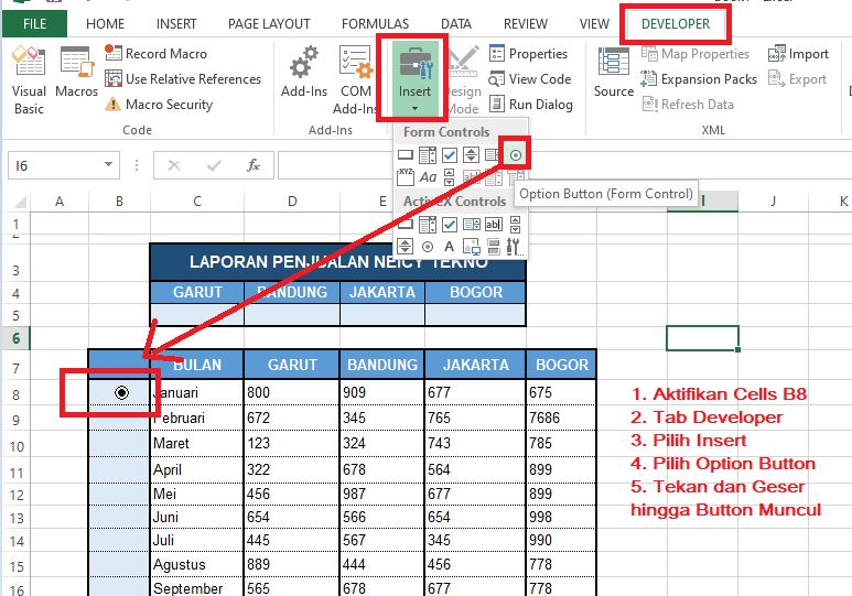 Cara membuat Button di Excel