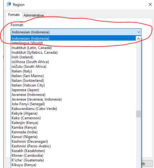Mengganti Format Bahasa Excel