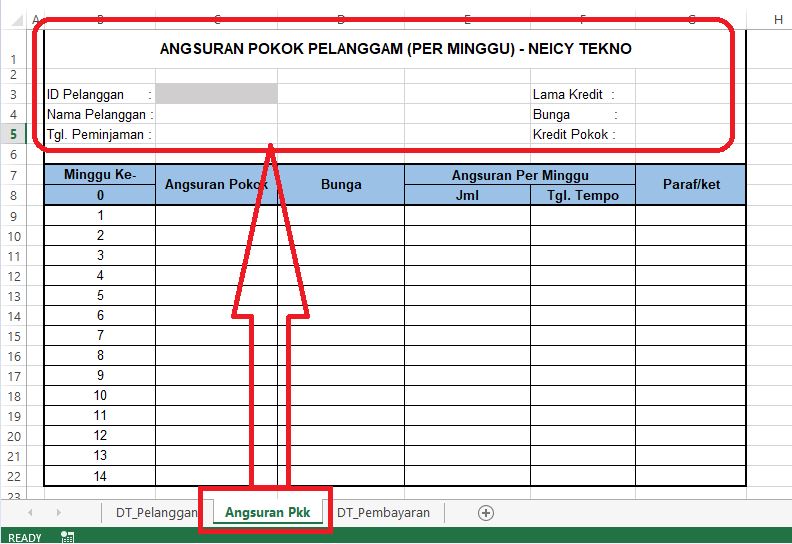 menampilkan data dari sheet lain