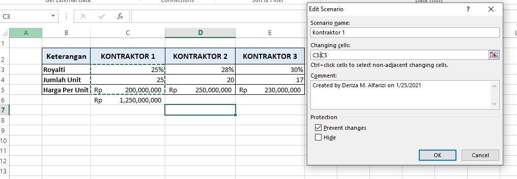 Scenario Manager Excel