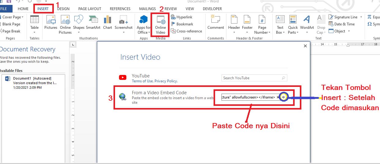 Memasukan Video Ke Ms Word