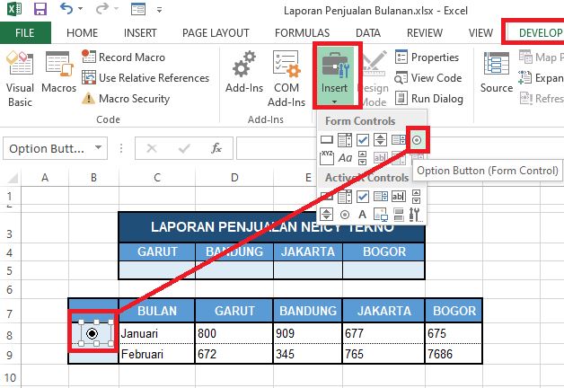 membuat tombol di excel