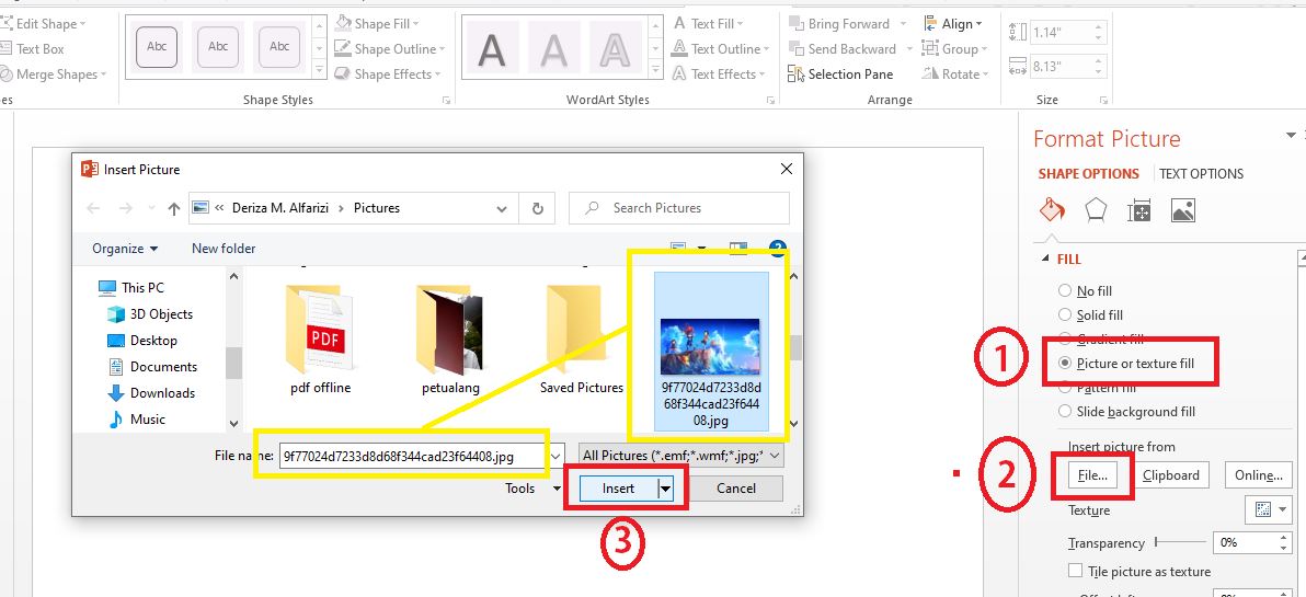 Memasukan Gambar ke Shapes di PowerPoint