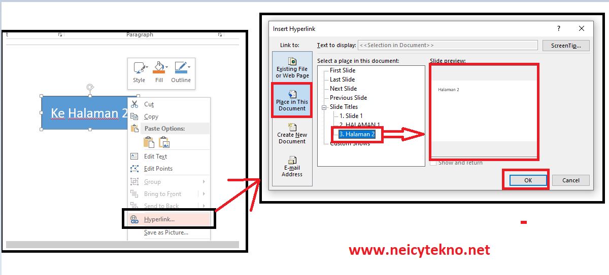 Cara menggunakan Hyperlink button di PowerPoint
