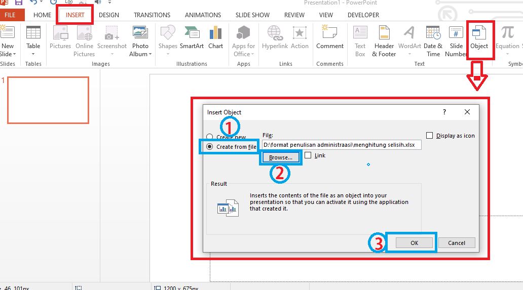 Menampilkan Sheet Excel di PowerPoint