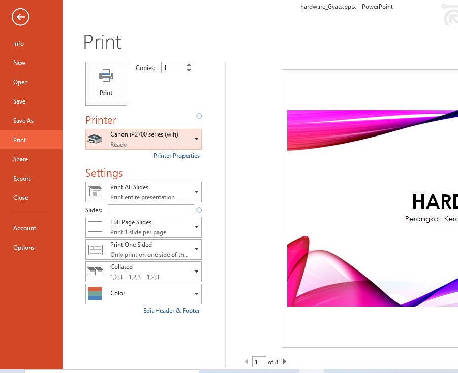 Cara Ngeprint PowerPoint