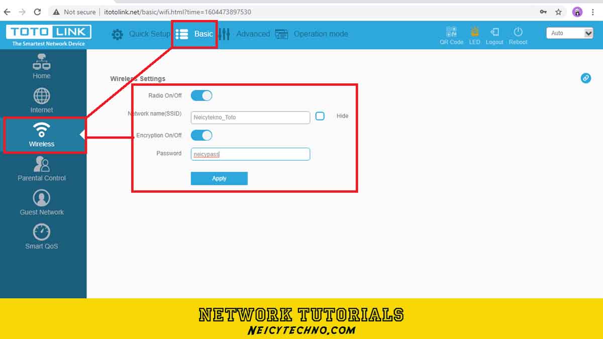 Totolink SSID & Password