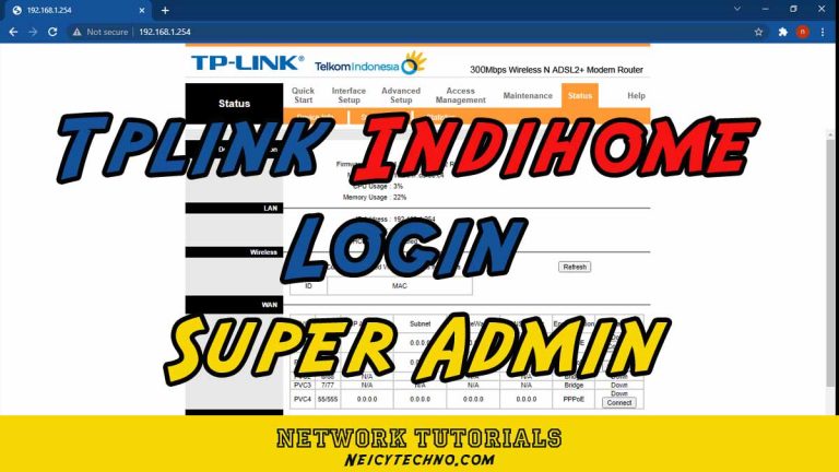 cara login modem tplink indihome