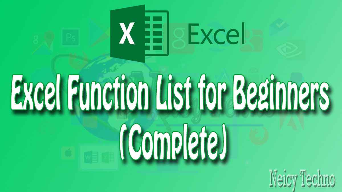Excel Function List for Beginners (Complete)