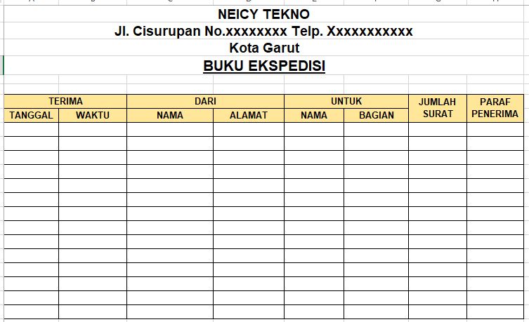 Contoh Buku Ekspedisi