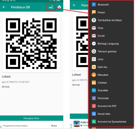 Simpan atau Print Barcode