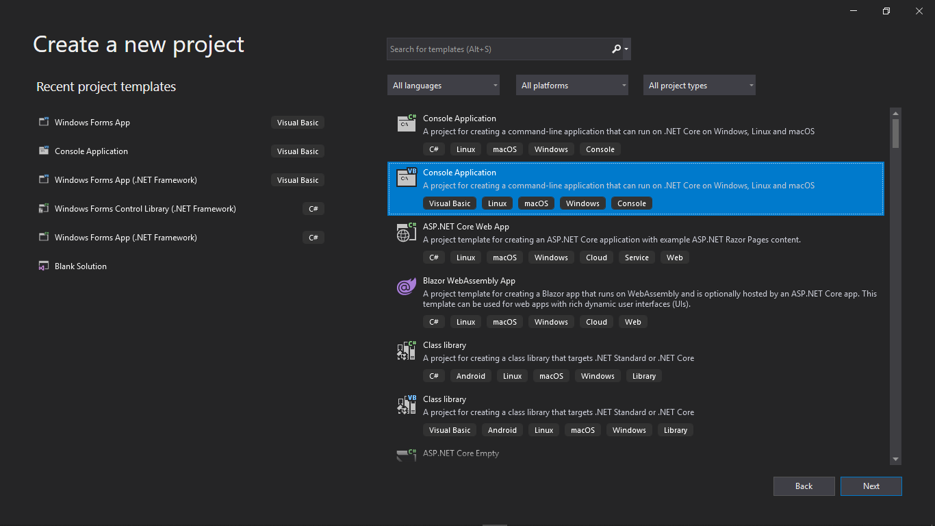 membuat project console