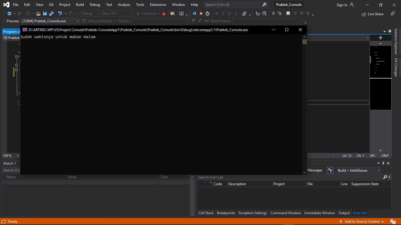 Contoh Penggunaan Operator Conditional