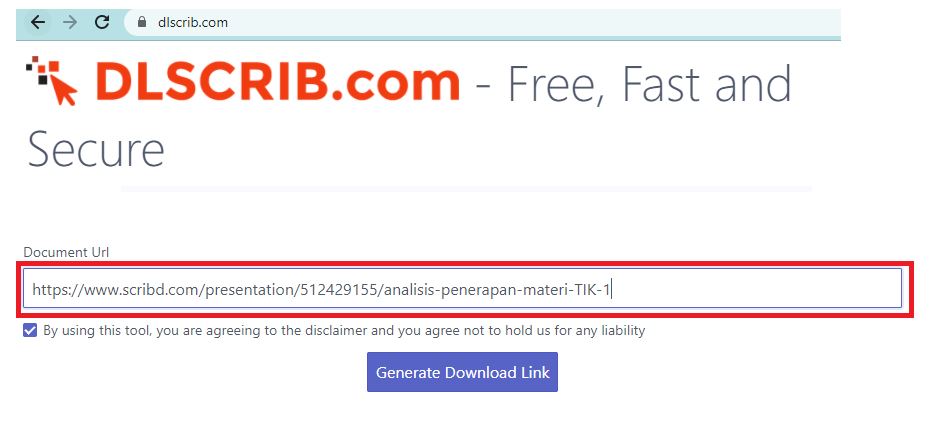 Generate download link Document
