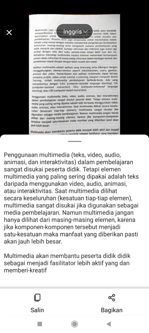 Menyalin Tulisan dari buku menjadi Teks digital