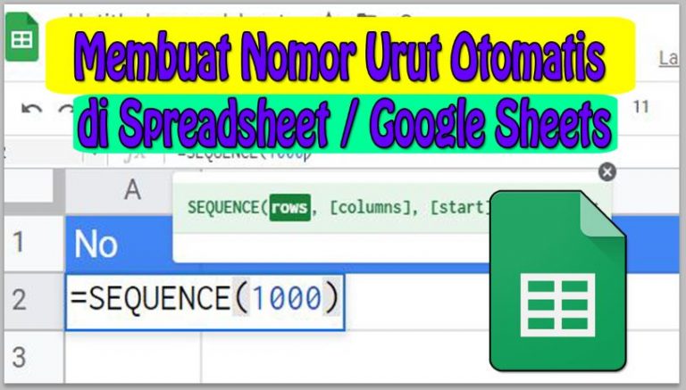 Cara Membuat Nomor Urut Otomatis di Spreadsheet