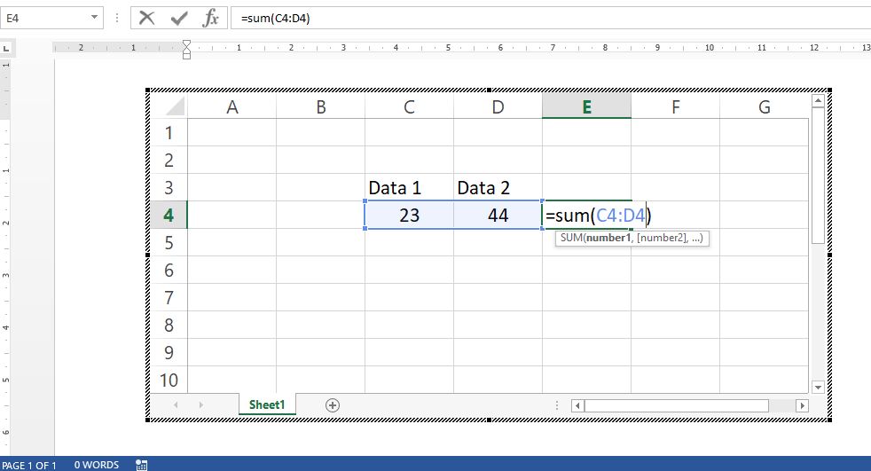Cara Menggunakan Worksheet Excel di Word