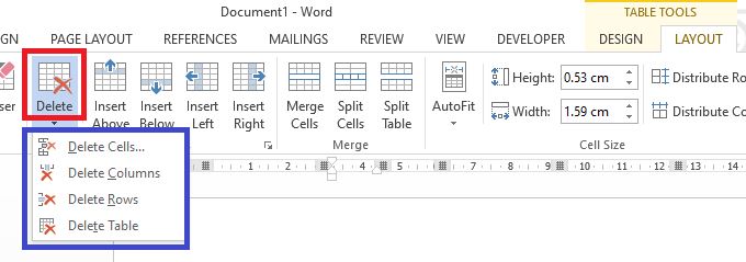 Cara Menghapus Sel, Baris, Kolom dan Tabel di Microsoft Word