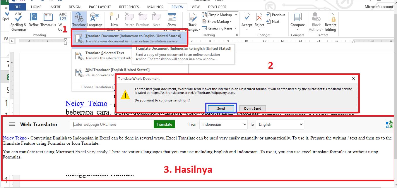 Translate Document Word