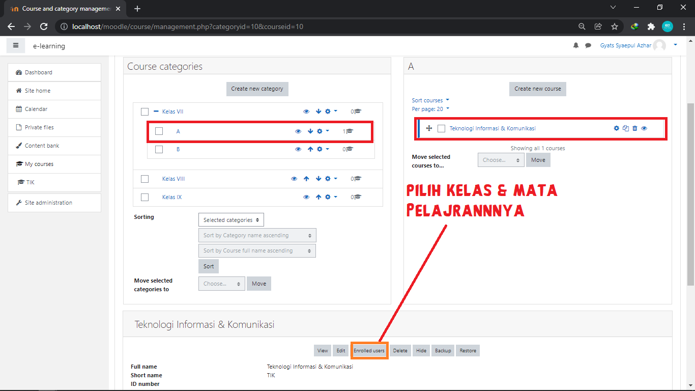 Enroll User moodle