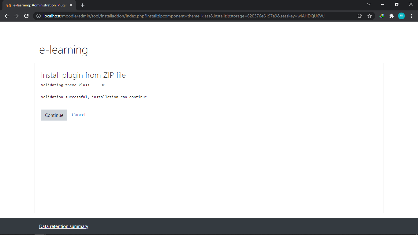 Validasi Install Plugin Tema