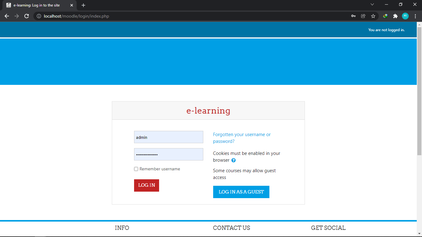 Tampilan login tema klass moodle