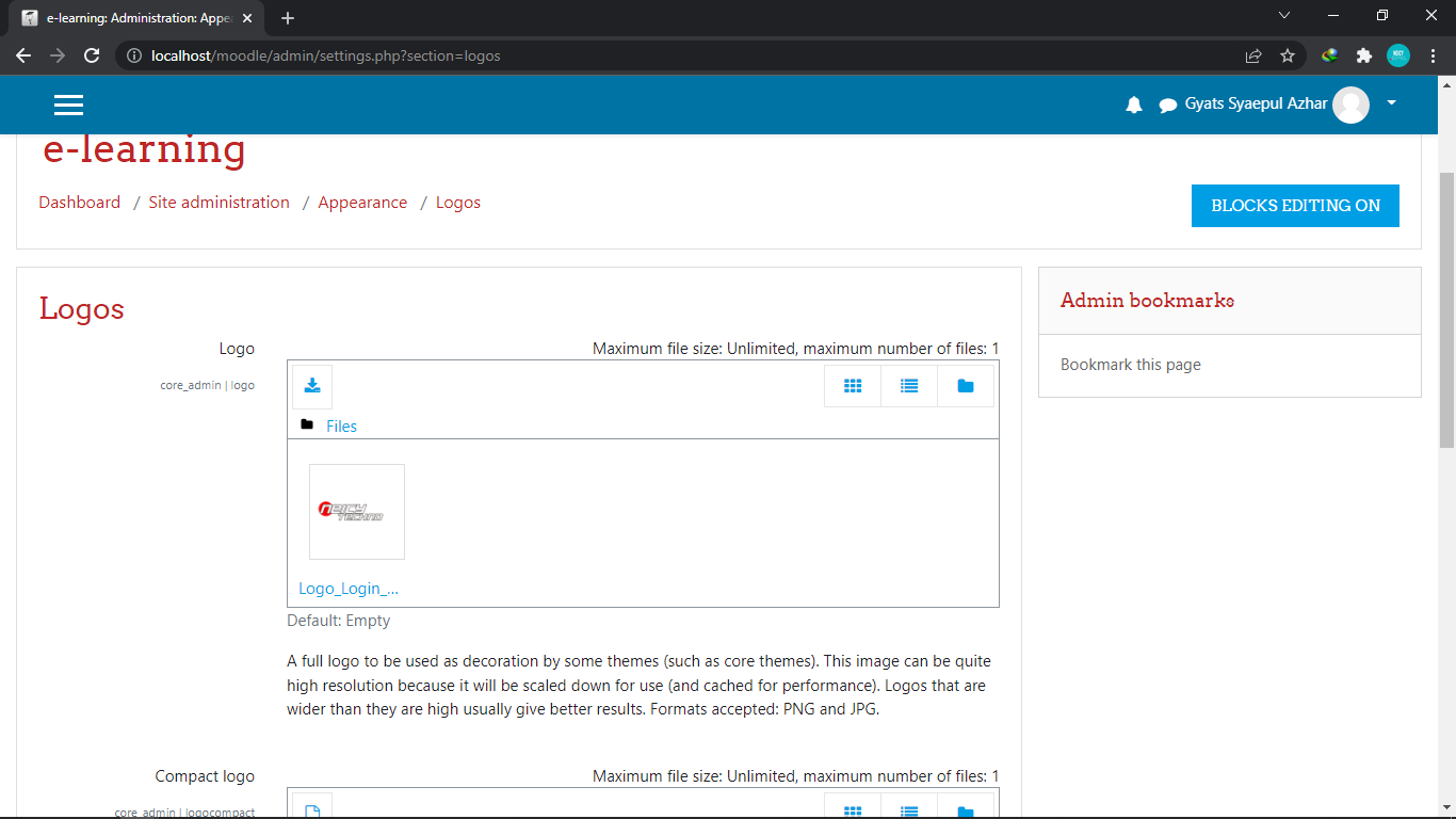 Upload Logo Login Moodle