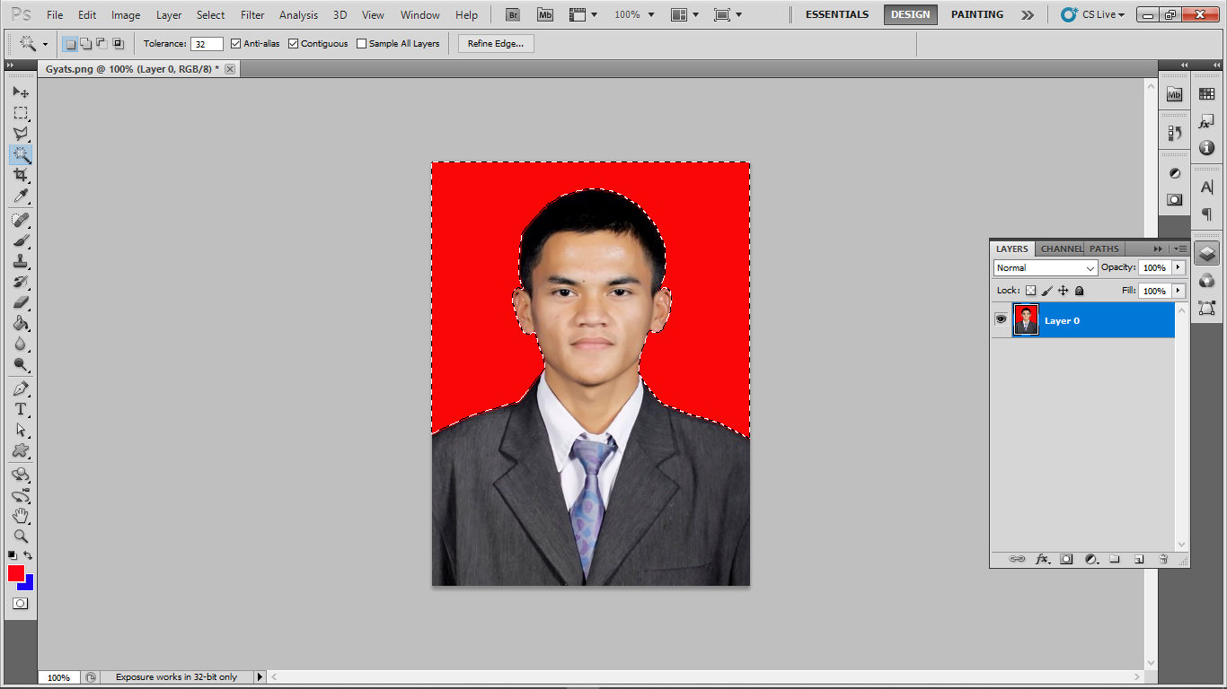 Seleksi objek menggunakan Magic Wand Tool di Photoshop