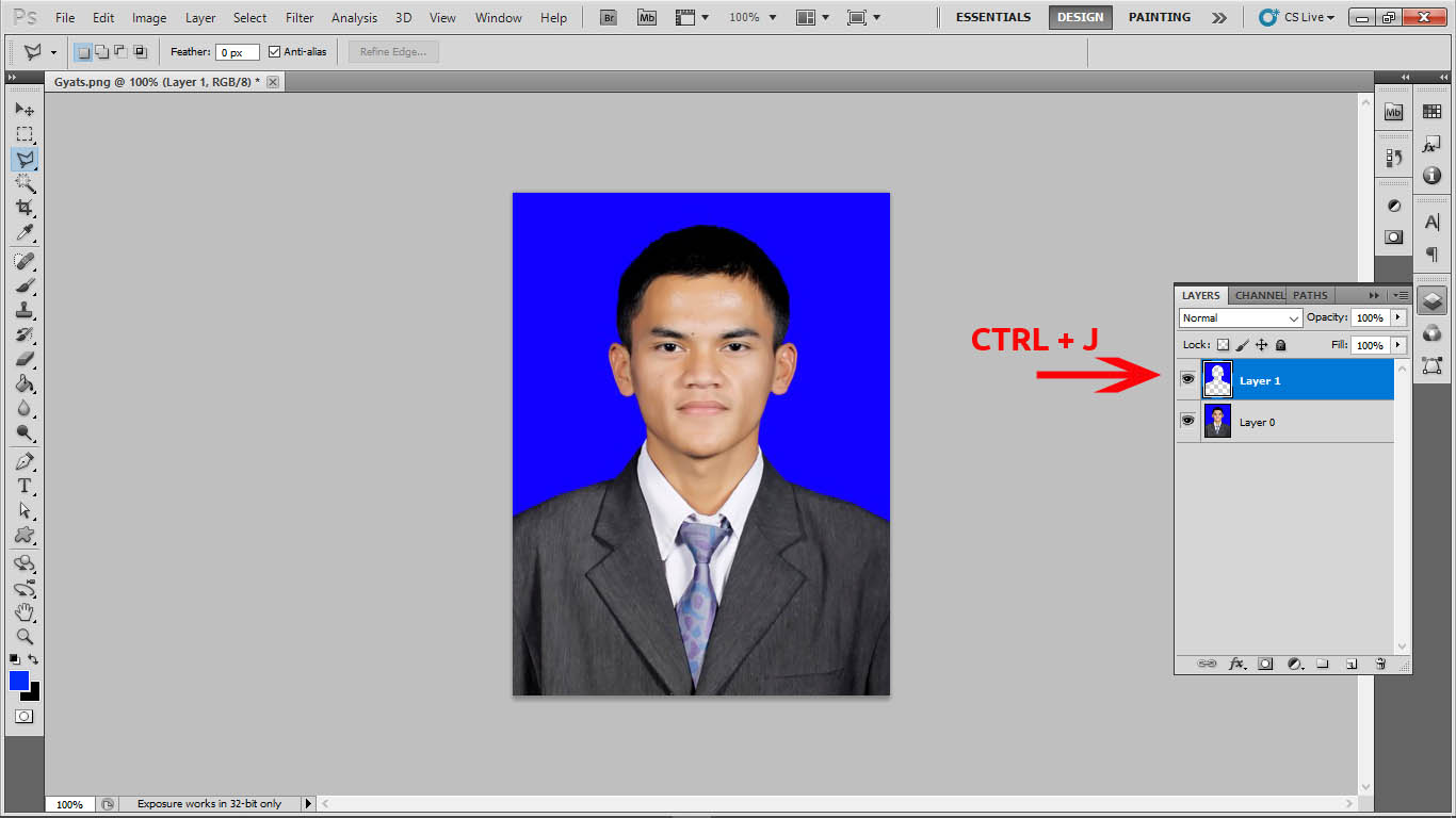membuat layer baru dari objek yang di select