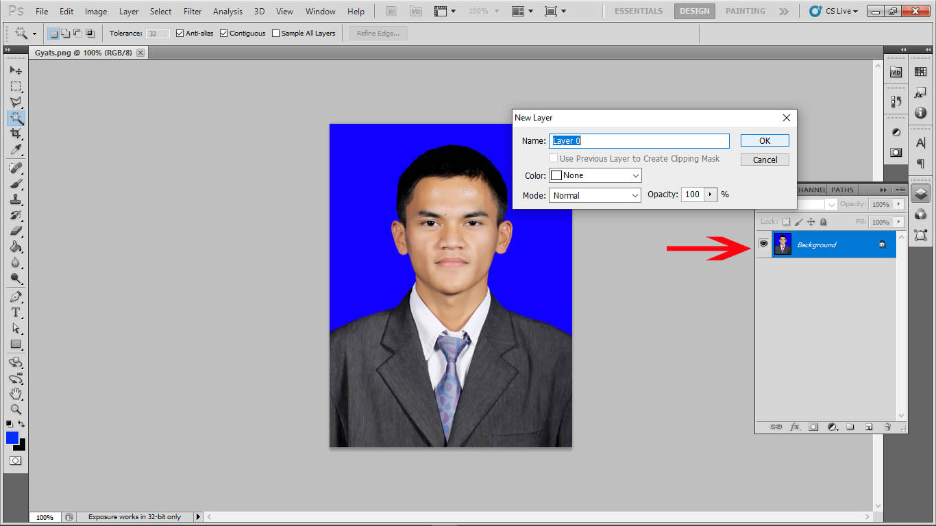 merubah background menjadi layer