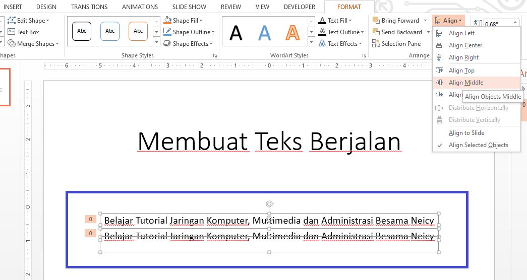 Tutorial Membuat Tulisan Berjalan di PowerPoint 2013