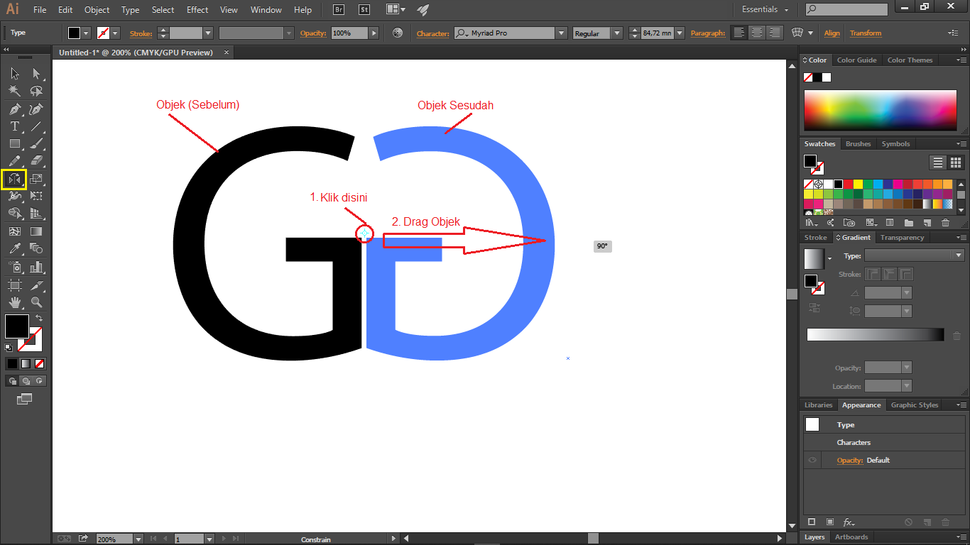Tutorial Cermin Objek Di Adobe Illustrator 1