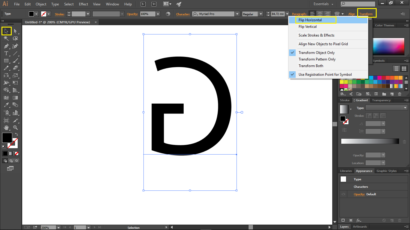 Tutorial Cermin Objek Di Adobe Illustrator Cara ketiga