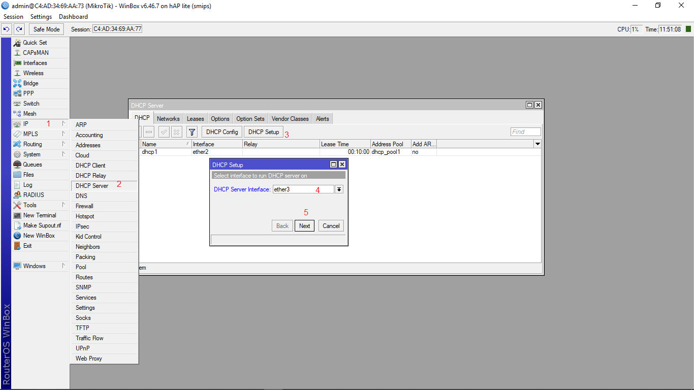 membuat DHCP SERVER Mikrotik
