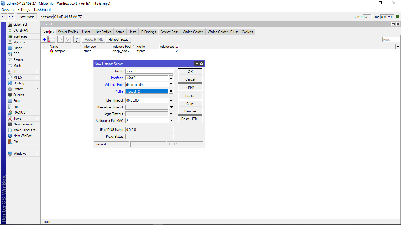 mengatur server hotspot mikrotik