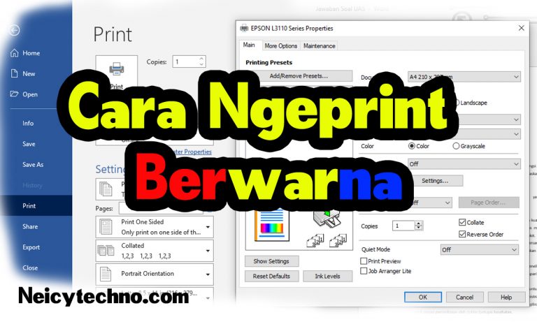 Cara Ngeprint Berwarna