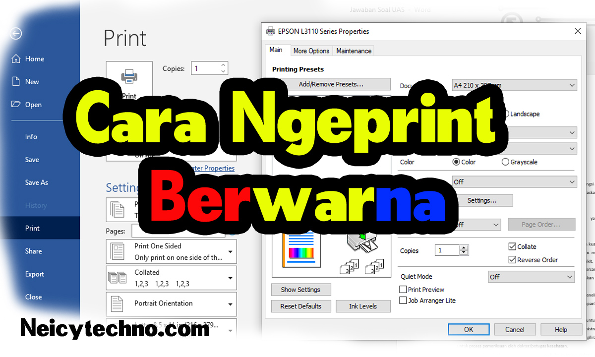 Cara Ngeprint Berwarna