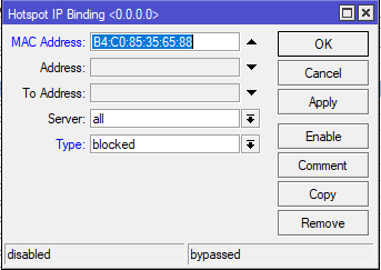 blokir mac address hotspot