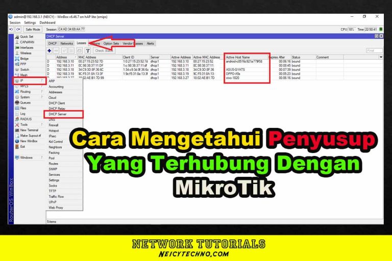 cara melihat siapa saja yang terhubung dengan mikrotik kita