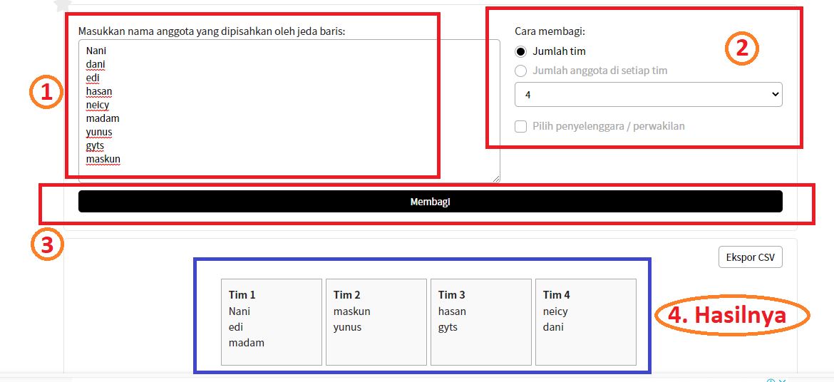 Cara Acak Nama Kelompok Secara Online