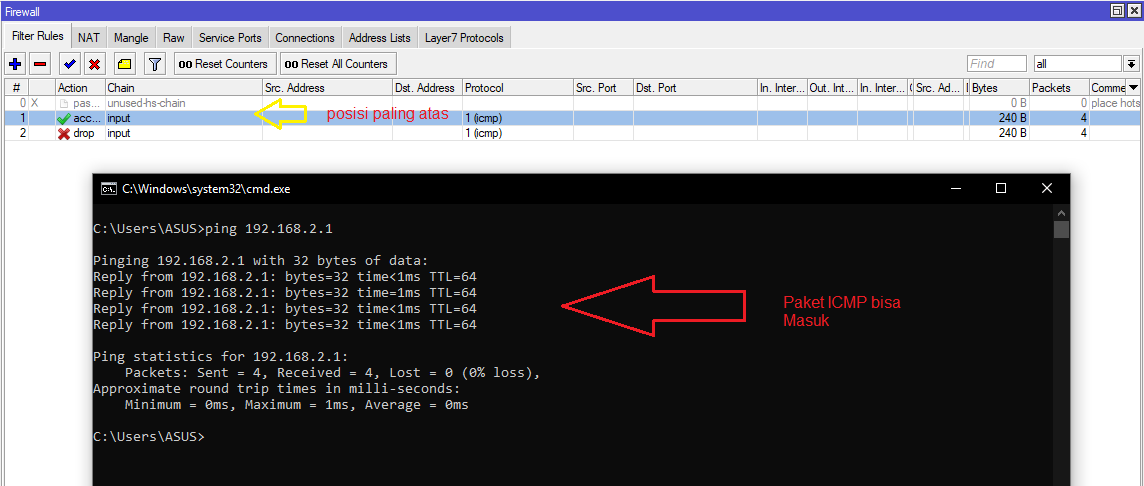 Accept ICMP di MIKROTIK