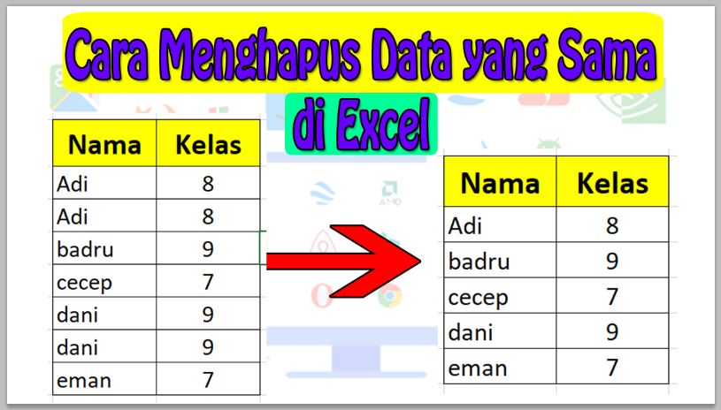 Cara Menghapus Data yang Sama (Ganda) di Excel