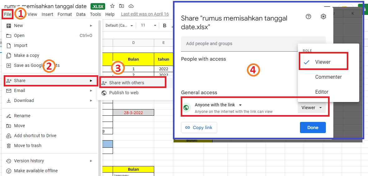 Memberikan Akses untuk melihat saja: