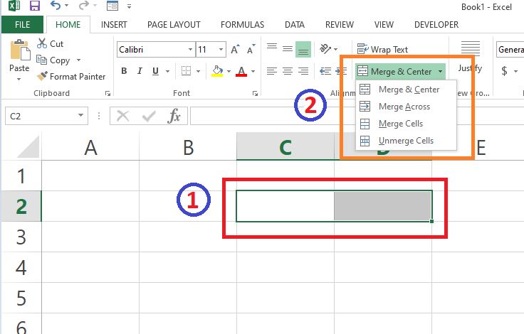 Merge Cells di Excel