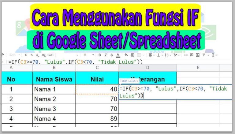 Cara Menggunakan Fungsi IF di Google Spreadsheet