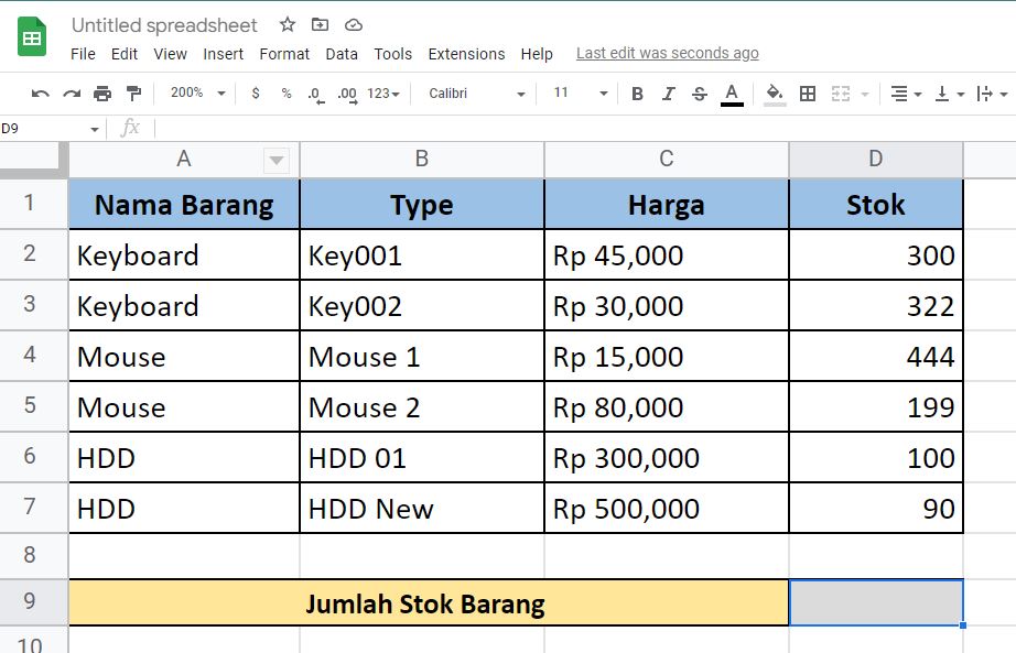 Cara Menjumlahkan Data Sesuai Dengan Kriteria Tertentu di Google Sheet/Spreadsheet Menggunakan Fungsi SUMIF