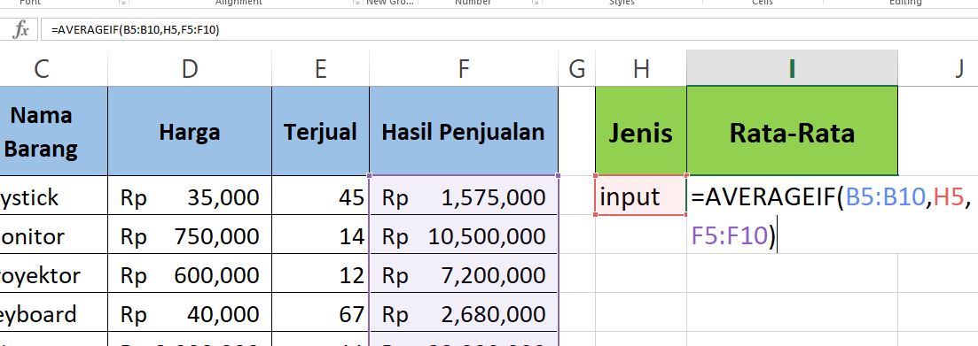 Menghitung nilai dengan kriteria tertentu